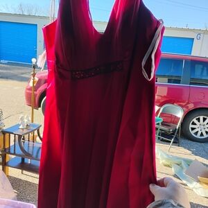 David's Bridal Elegant Red Evening Dress